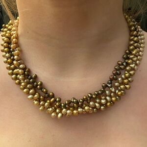 14K Clasp Multi strand Necklace